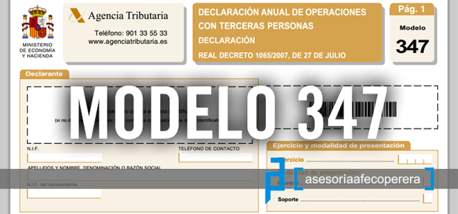Agencia Tributaria  sigue en sus trece de adelantar el plazo de  la presentaciÃ³n del Modelo 347.